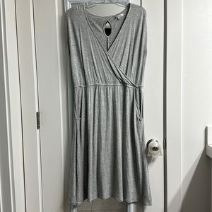 XL grey knee length dress with pockets